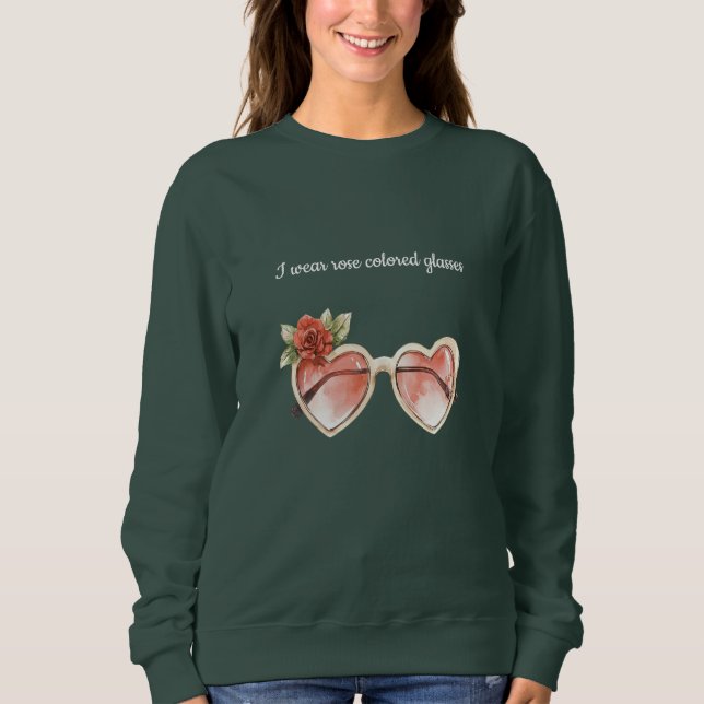 Sweatshirt Lunettes de soleil de couleur rose (Devant)