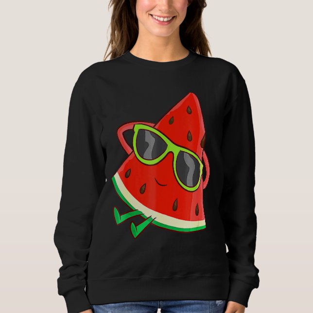Sweatshirt Lunettes de soleil de fruits d'été Watermelon Cute (Devant)