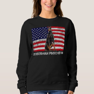 Sweatshirt Lunettes de soleil Doberman Pinscher Papa Drapeau