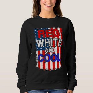 Sweatshirt Lunettes De Soleil Drapeau Américain Rouge Blanc E