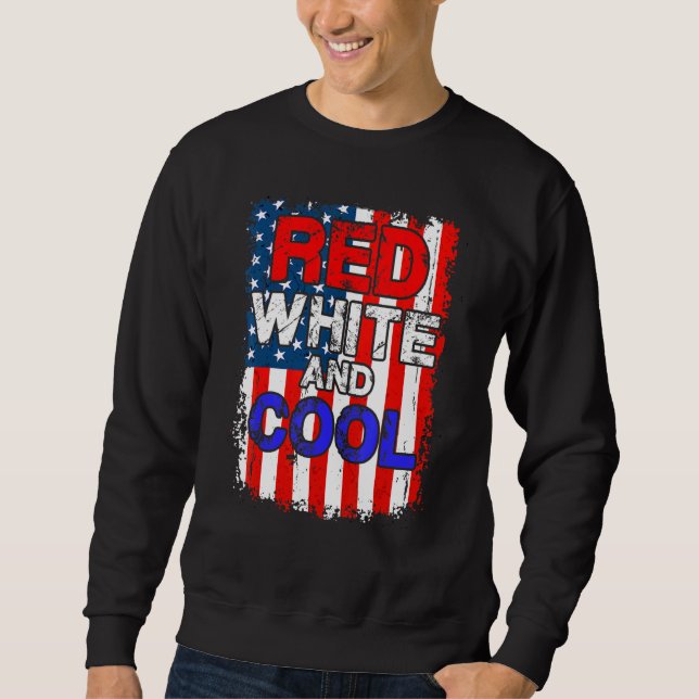 Sweatshirt Lunettes De Soleil Drapeau Américain Rouge Blanc E (Devant)