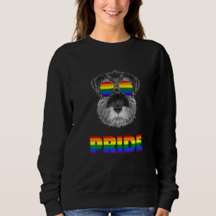 Sweatshirt Lunettes de soleil Drapeau Arc-en-ciel Chien Schna