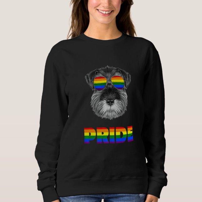 Sweatshirt Lunettes de soleil Drapeau Arc-en-ciel Chien Schna (Devant)