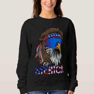 Sweatshirt Lunettes de soleil Eagle Mullet Merica 4 juillet U