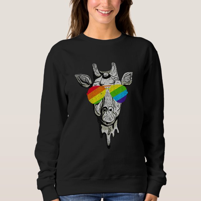 Sweatshirt Lunettes de soleil en girafe Tenue lesbienne Trans (Devant)