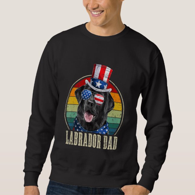 Sweatshirt Lunettes de soleil Labrador Papa Retro 4 juillet P (Devant)