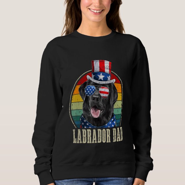 Sweatshirt Lunettes de soleil Labrador Papa Retro 4 juillet P (Devant)