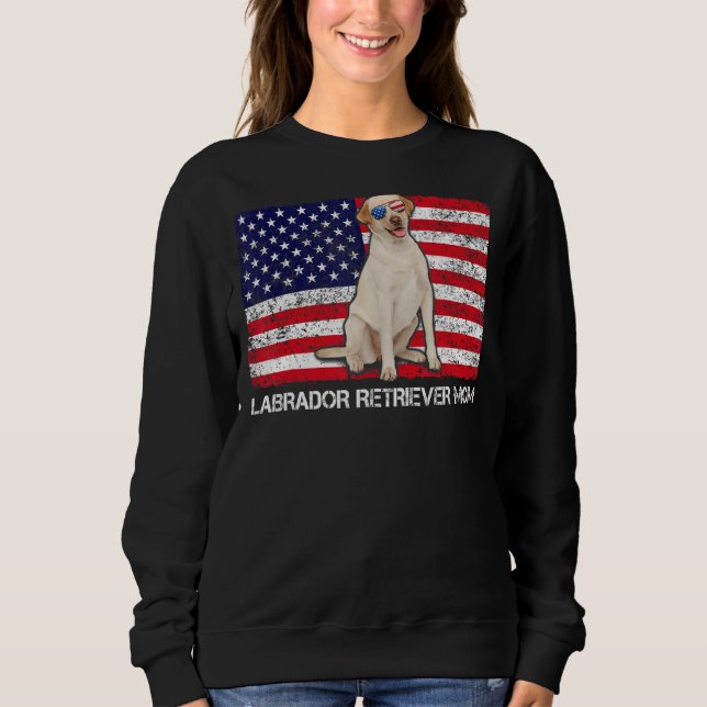 Sweatshirt Lunettes de soleil Labrador Retriever Maman Drapea (Devant)