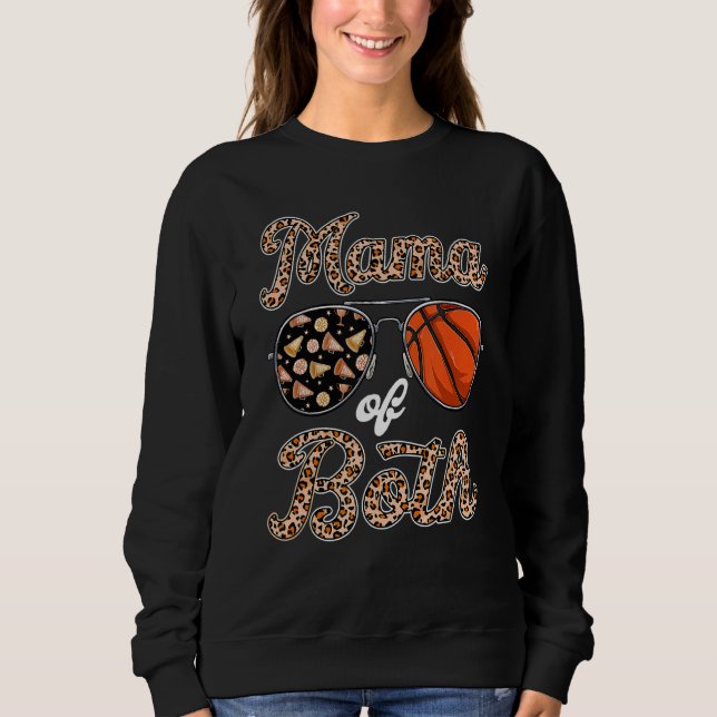 Sweatshirt Lunettes De Soleil Léopard Cheval Basketball Maman (Devant)