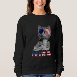 Sweatshirt Lunettes de soleil Meowica American Flag 4 juillet