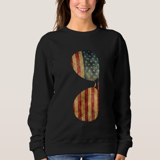 Sweatshirt Lunettes de soleil Patriotic Distressed American (Devant)