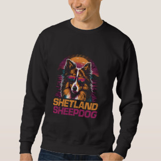 Sweatshirt Lunettes de soleil Retro cool Shetland Sheepdog Ch