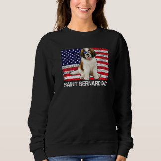 Sweatshirt Lunettes de soleil Saint Bernard Papa Drapeau amér