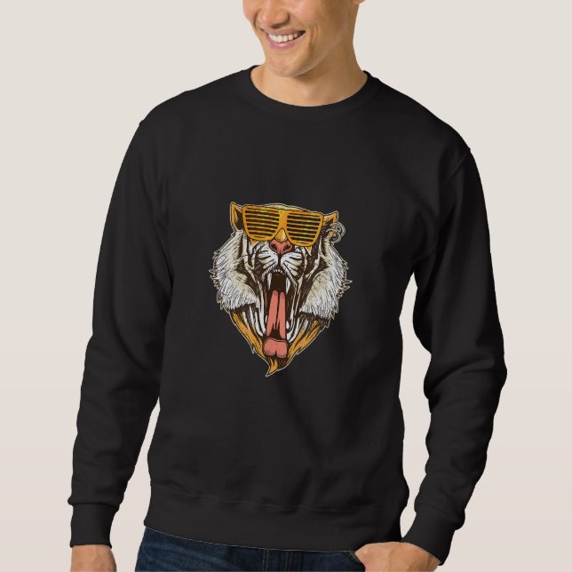 Sweatshirt Lunettes de soleil triées de tigre cool Tiger Boy (Devant)