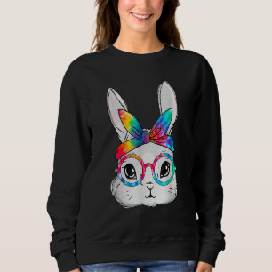 Sweatshirt Lunettes de soleil visage lapin Tie Dye Lunettes d