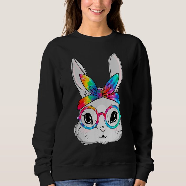 Sweatshirt Lunettes de soleil visage lapin Tie Dye Lunettes d (Devant)