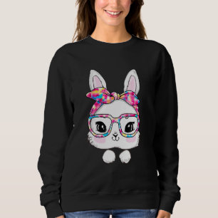 Sweatshirt Lunettes de soleil visage lapin Tie Dye Lunettes d