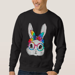 Sweatshirt Lunettes de soleil visage lapin Tie Dye Lunettes d