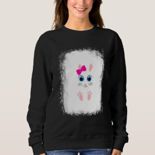Sweatshirt Lunettes léopard à visage de lapin blanchies Happy