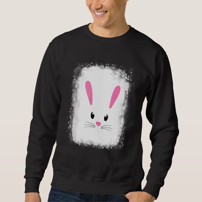 Sweatshirt Lunettes léopard à visage de lapin blanchies Happy (Devant)