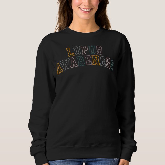 Sweatshirt Lupus Sensibilisation Lupus Guerrier Violet Ruban  (Devant)