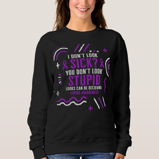 Sweatshirt Lupus Sensibilisation Ne Semble Pas Malade Violet  (Devant)
