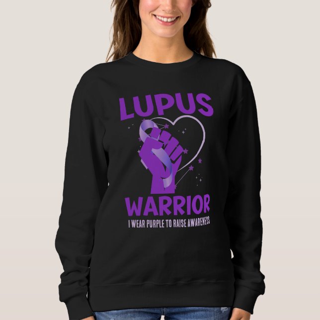 Sweatshirt LUPUS WARRIOR Purple Personnalisé Sensibilisation (Devant)