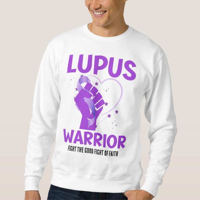 Sweatshirt LUPUS WARRIOR Purple Personnalisé Sensibilisation (Devant)