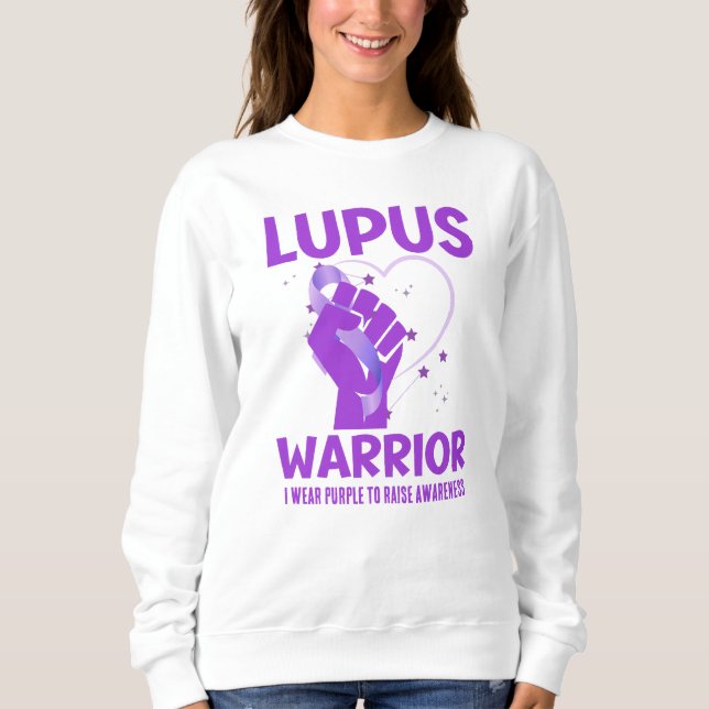 Sweatshirt LUPUS WARRIOR Purple Personnalisé Sensibilisation (Devant)