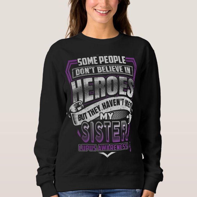 Sweatshirt Lupus Warrior Violet Sensibilisation Ruban Fière D (Devant)