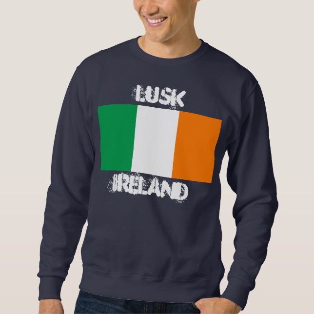 Sweatshirt Lusk, Irlande, drapeau irlandais (Devant)