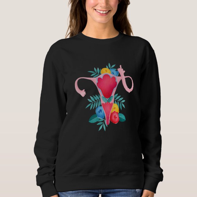 Sweatshirt L'utérus montre le doigt d'honneur Féministe Fémin (Devant)