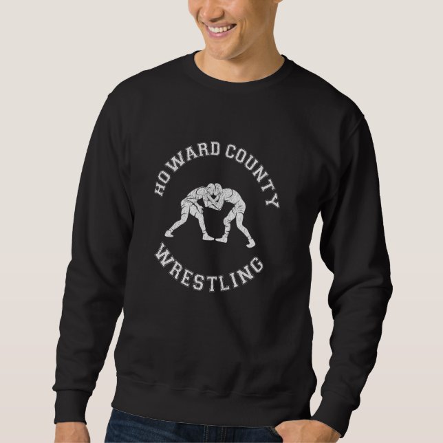 Sweatshirt Lutte du comté de Howard Trouvé Retro Wrestler (Devant)