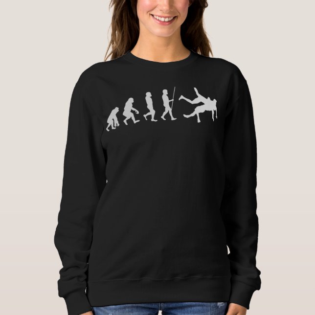 Sweatshirt Lutter Judo Wrestler évolution humaine (Devant)