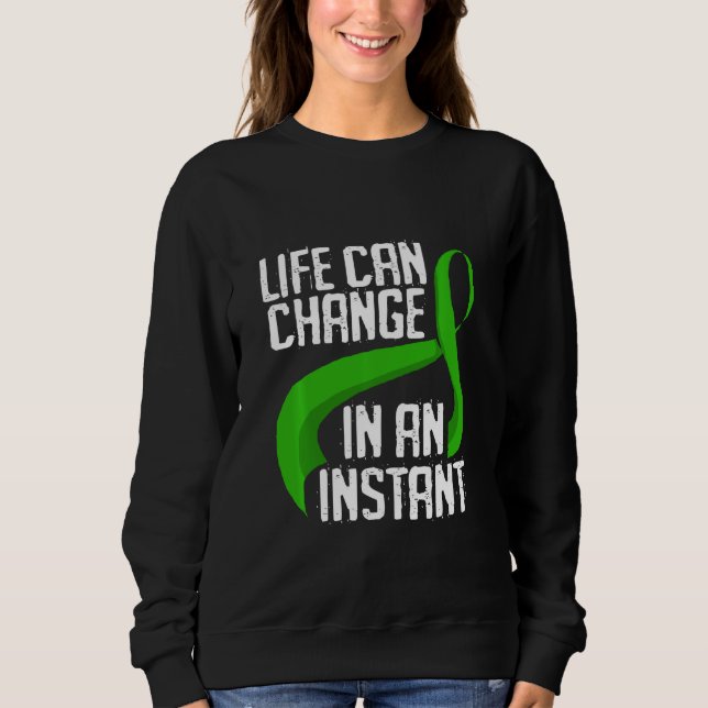 Sweatshirt Lutter Tbi Guerrier Vert Ruban Traumatique Surviva (Devant)