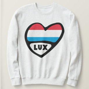 Sweatshirt Luxembourg Code Pays Drapeau Coeur LUX
