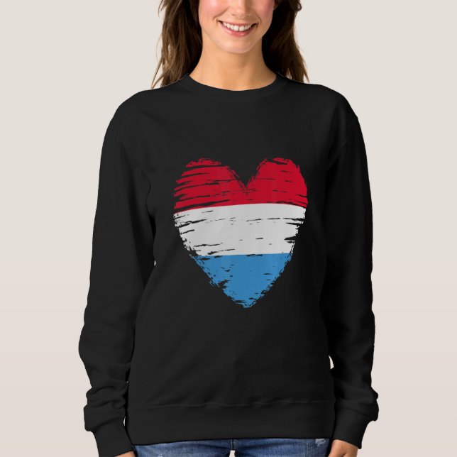 Sweatshirt Luxembourg Coeur Luxembourg Drapeau Luxembourg Pri (Devant)