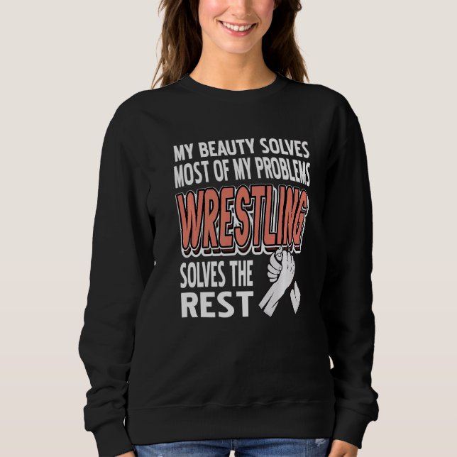 Sweatshirt Ma Beauté Résout La Plupart De Mes Problèmes De Lu (Devant)