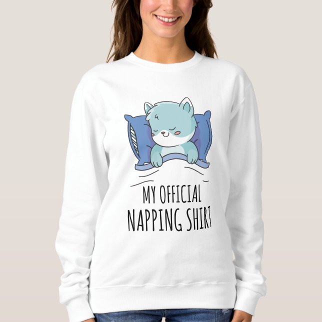 Sweatshirt Ma chemise de sieste officielle avec Cat couché (Devant)