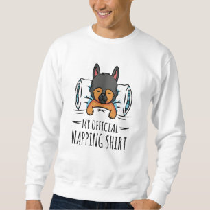 Sweatshirt Ma chemise de sieste officielle avec chien couchan