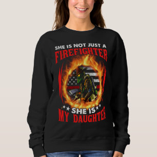 Sweatshirt Ma Fille Est Pompier Mince Ligne Rouge Fier Fier F