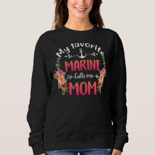 Sweatshirt Ma Marine préférée M'Appelle Maman Fleur Militaire