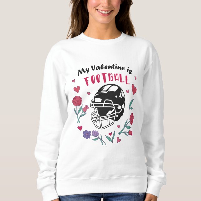 Sweatshirt Ma Saint Valentin est Carte de visite de football  (Devant)