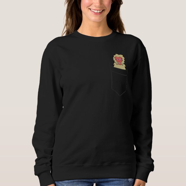 Sweatshirt Macaque Monkey In a Pocket Funny Pocket Macaque (Devant)