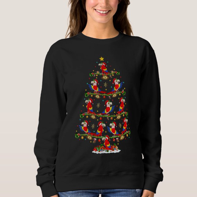 Sweatshirt Macaw Bird   Lights Xmas Santa Macaw Christmas Tre (Devant)