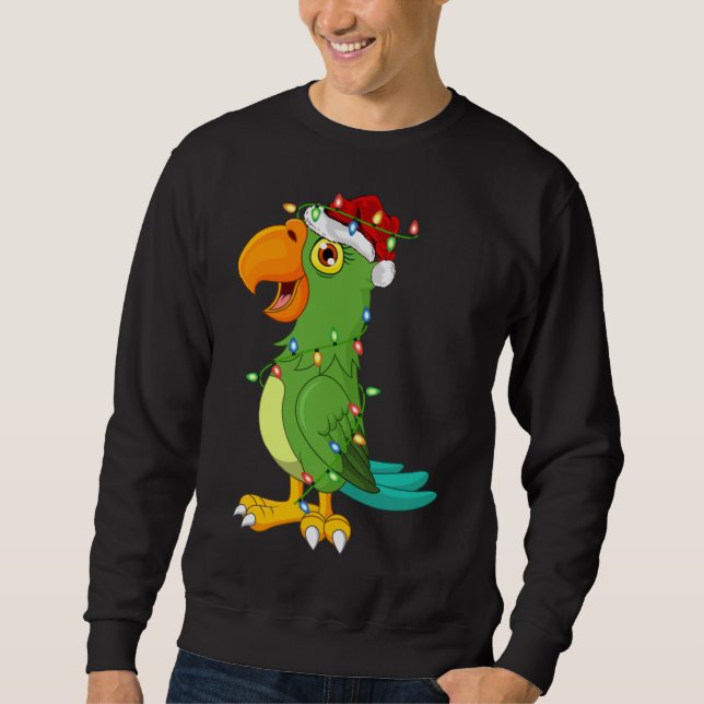 Sweatshirt Macaw Oiseau Amant Noël Santa Hat Macaw Noël (Devant)