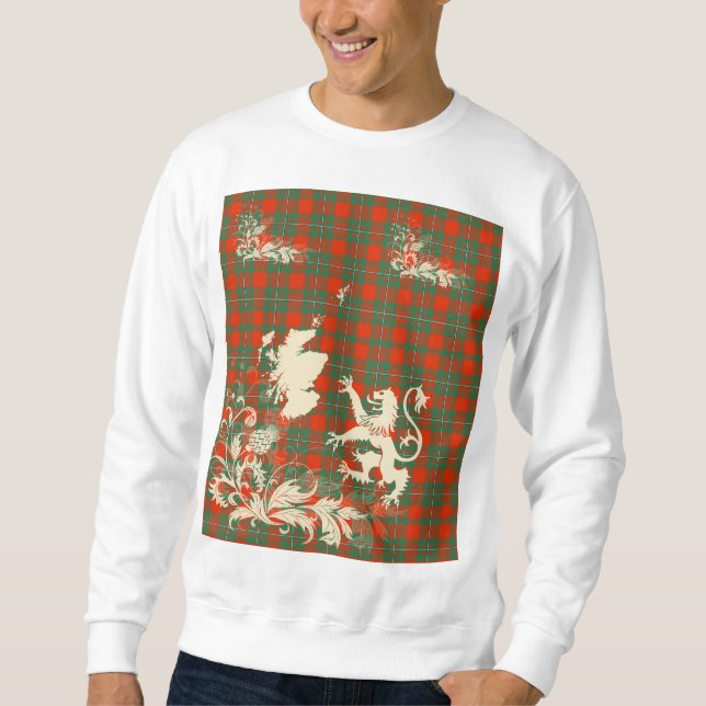 Sweatshirt MacGregor Ancient Tartan Scotland Lion Map Art (Devant)