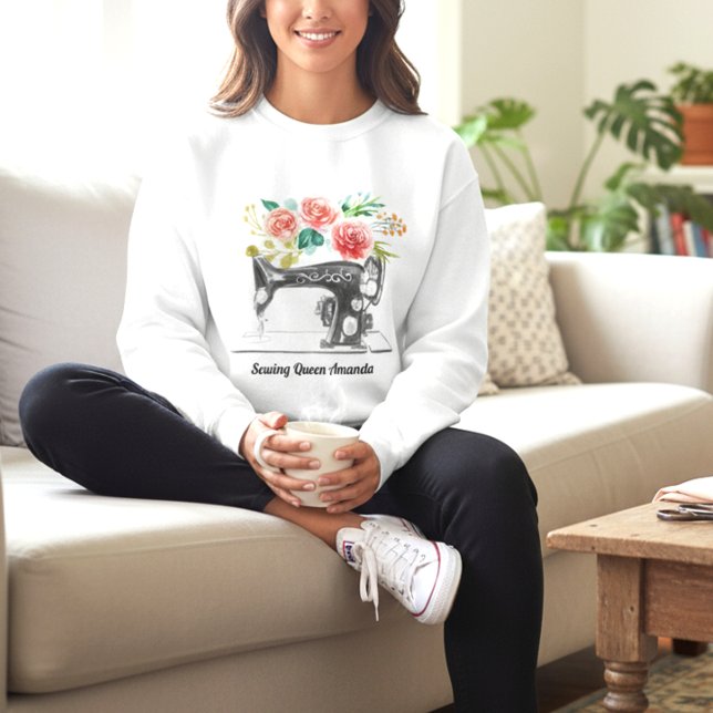 Sweatshirt Machine à coudre Noire Stitching Seamstress (Créateur téléchargé)