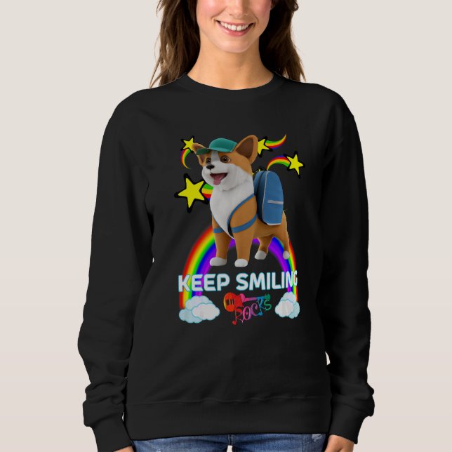 Sweatshirt MACTE Corgi Puppy Casquette de baseball KEEP SMILI (Devant)