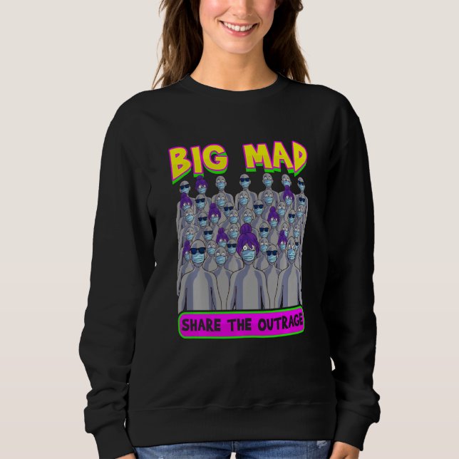 Sweatshirt Mad Mad Npc meme Gris personnes Face Masque Mème (Devant)